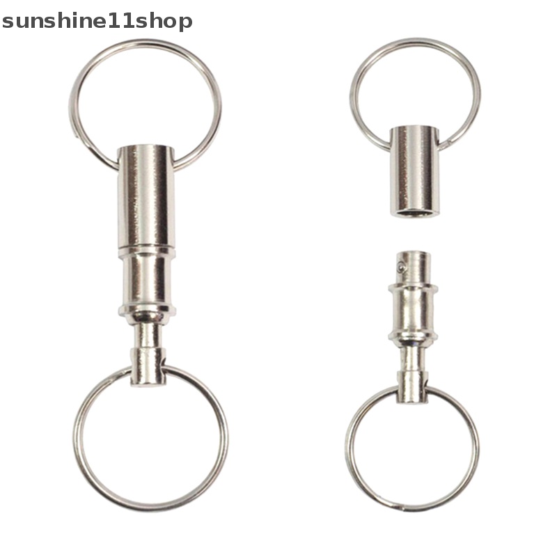 Sho Double Removable Key Ring Silver Gantungan Kunci Bisa Dilepas Quick Release Gantungan Kunci N