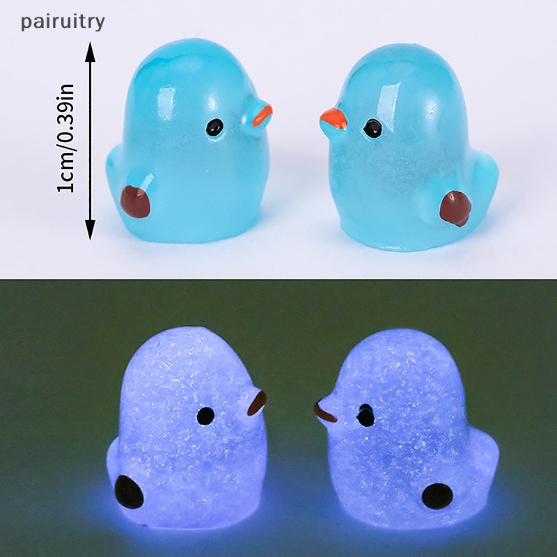 Prt 10 Pcs Mini Neon Chick Ornamen Miniatur Angka Cewek Kecil Resin Kerajinan Tangan Lanskap Mikro Dekorasi Rumah Boneka PRT