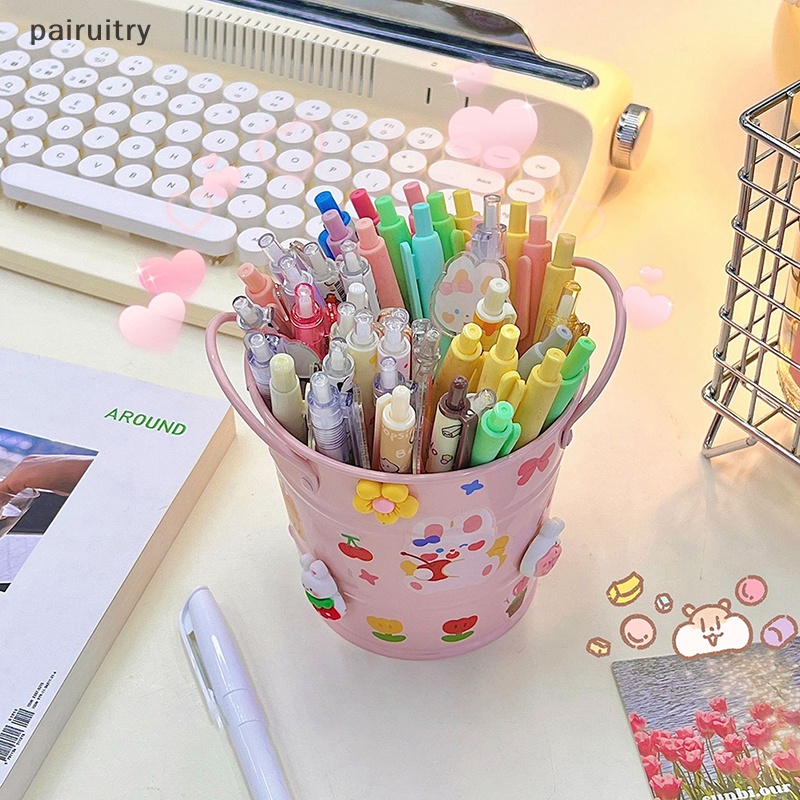 Prt Kawaii Tempat Pulpen Kreatif Lucu Kartun DIY Pen Holder Desk Organizer Kapasitas Besar Kotak Penyimpanan Alat Tulis Siswa Supply PRT