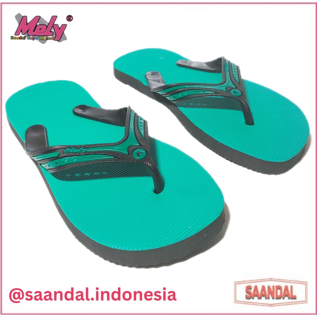 Sandal Jepit Karet Mely Pria Wanita Anak Warna Polos Kualitas Export