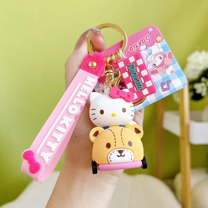 Melody Baru Gantungan Kunci Tas Sekolah Wanita Mobil Liontin Lucu KT Kucing Kartun Tas Liontin