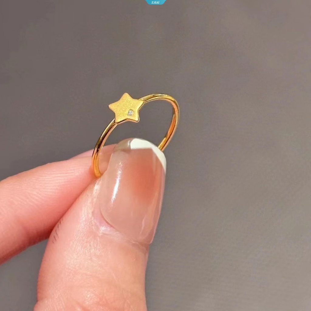 Cincin Sterling Sederhana Untuk Wanita Lady Little Star Berbentuk Pernikahan Pertunangan Dainty Ring Perhiasan Fashion [ZK]