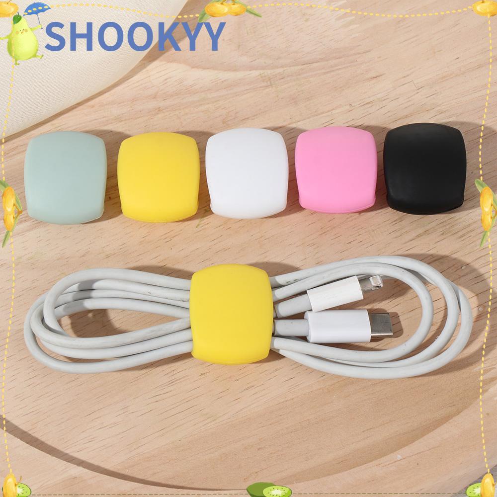 Chookyy 2pcs Klip Kabel Silicone Firm Self-adhesive Organizer Clamp Wires Management Fastener Fixer Holder