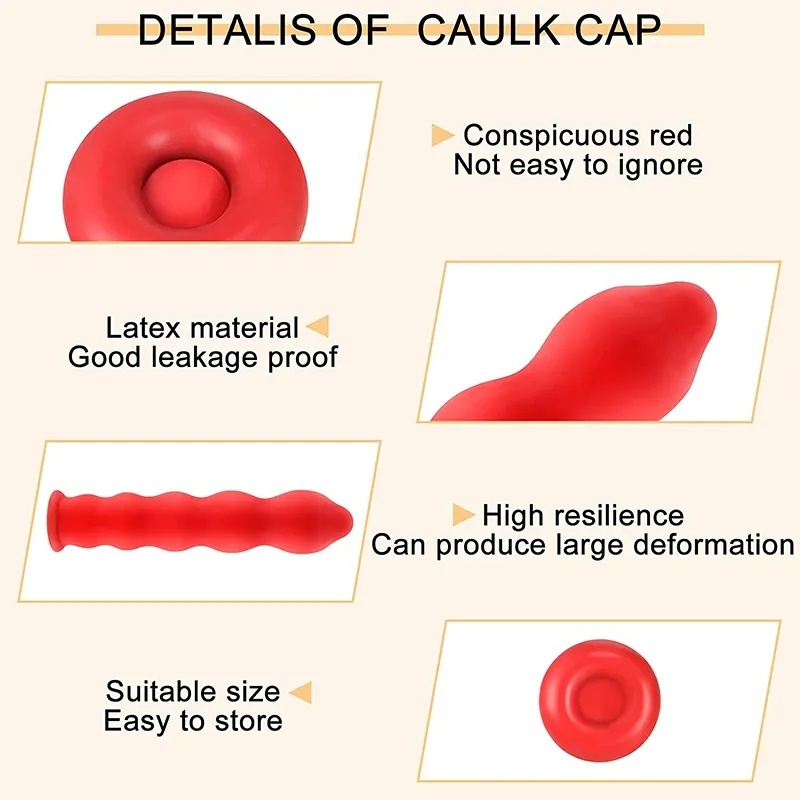 Caulking Gun Nozzle Cap/ Red Saving Caulk Saver Penutup Tabung Untuk Penyegelan Melestarikan Finishing Alat Konstruksi