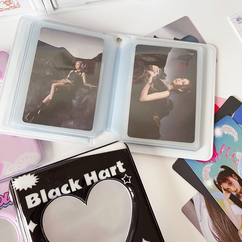 40 /80 Kantong Ins 3inch Album Foto Lovely Heart Cover Card Holder Untuk idol Photocard Ablum Lomo Cards Collect Book