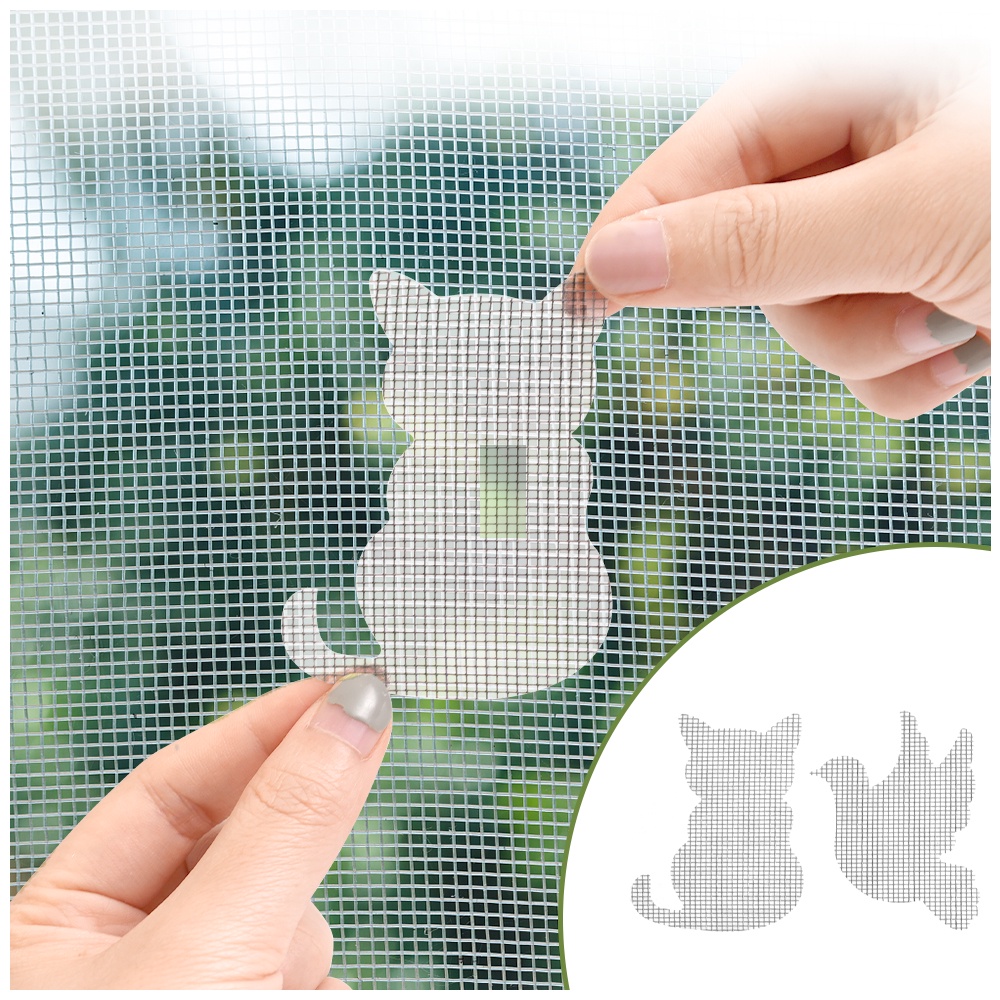 1/3 /5Pcs Stiker Perbaikan Layar Jendela Burung Kucing Bentuk Hewan Tambalan Layar Pintu Perekat Anti Nyamuk Lalat Screen Patch Net Mesh Holes Fix Sticker Alat Perbaikan Rumah