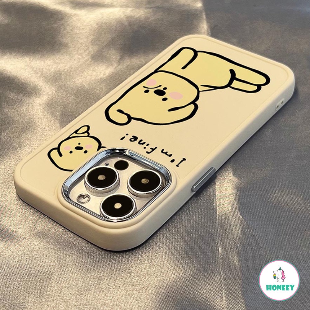 IPHONE Kelinci Lucu Kartun Anjing Anjing Pasangan Lucu Casing Ponsel Untuk Iphone14 13 12 11 Pro Max Shockproof Bumper Lembut Penutup Belakang