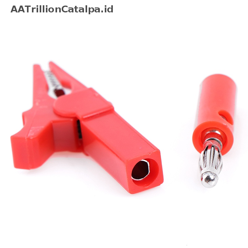 Aatrillioncatalpa 2pcs Klip Buaya 55mm Dengan 2pcs plug Pisang 4mm Hitam Dan Merah ID