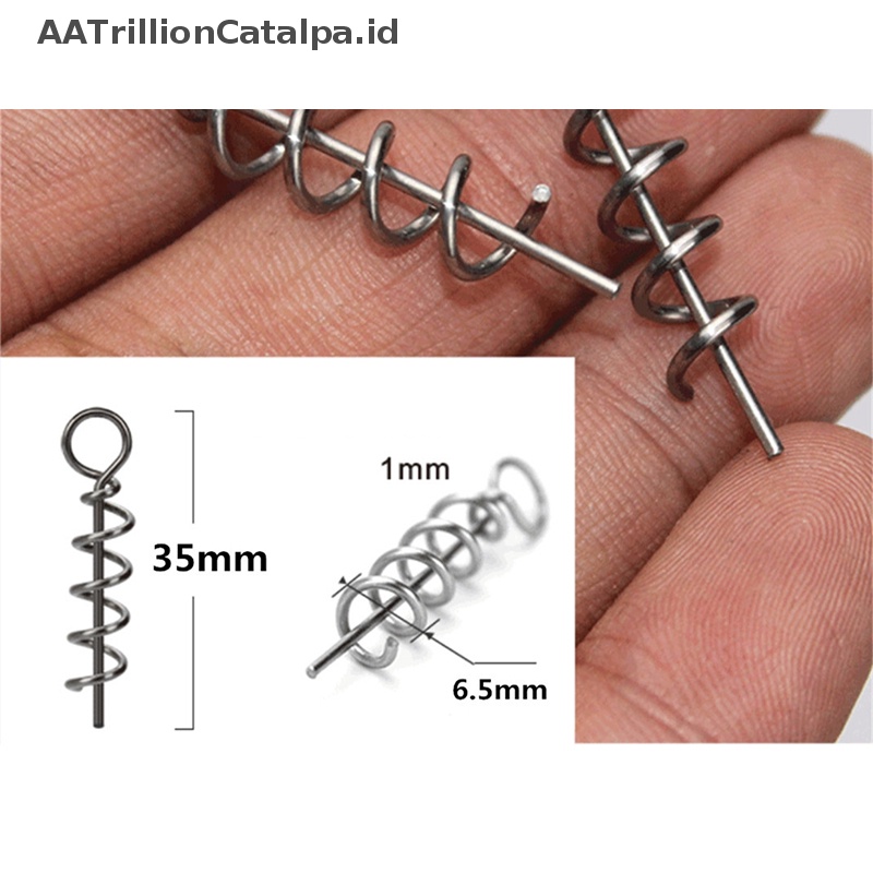 Aatrillioncatalpa 50pcs Spring Lock Pin Crank Hook Konektor Pancing Stainless Steel Putar ID