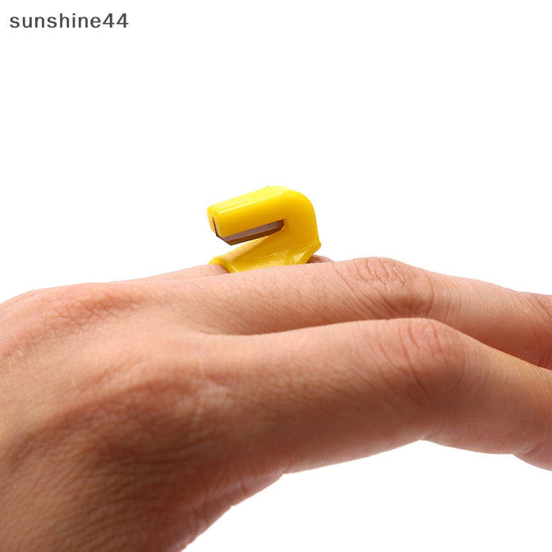 Sunshine Cincin Jahit Thimble Plastik Pemotong Benang Finger Sewing Craft DIY Alat ID