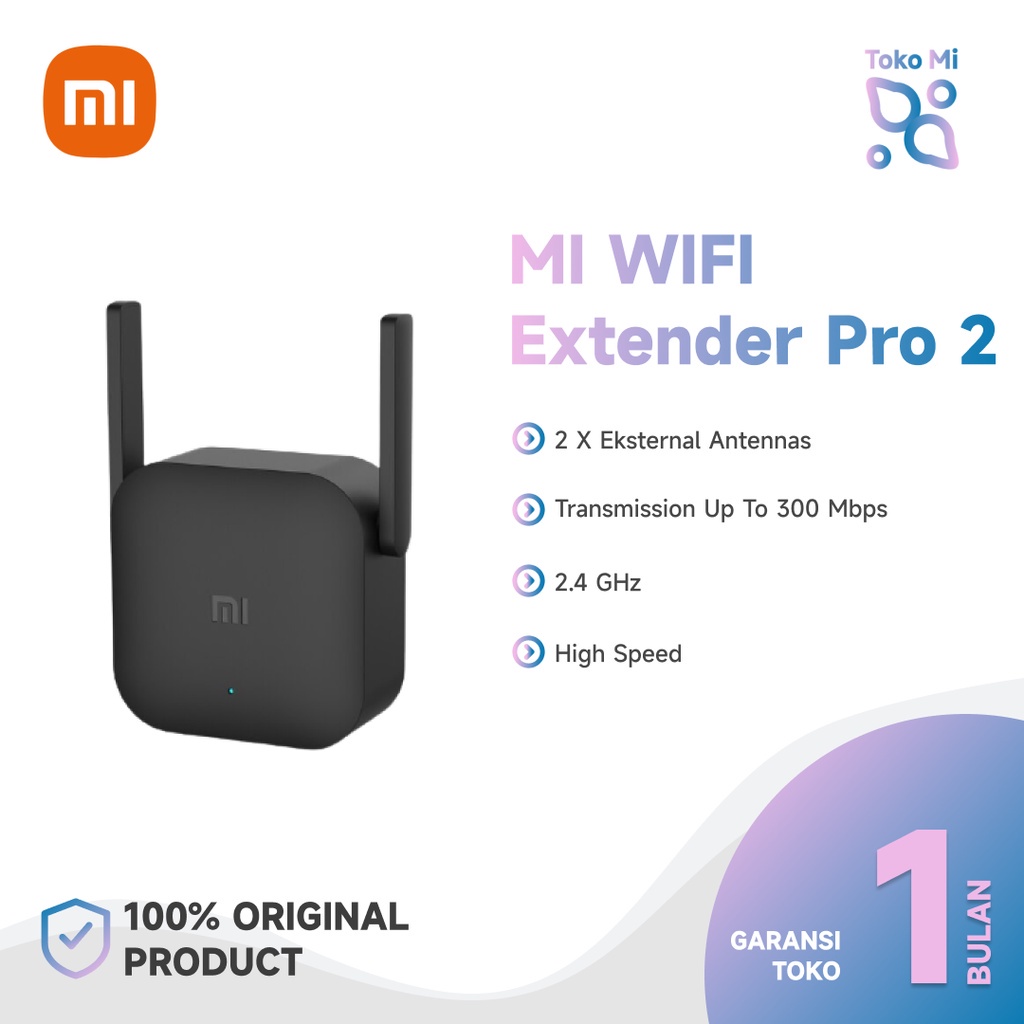 Mi Wifi Extender Pro Garansi RESMI Global Version Repeater 300 Mbps Wifi Range Extender Penguat Sinyal WiFi Xiaomi