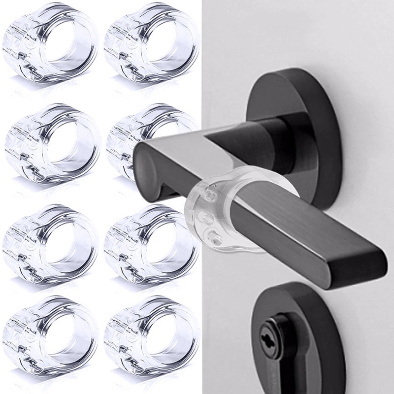 Pelindung Dinding Rumah Tangga Door Stopper Handle Anti-Tabrakan Bumper Buffer Tipe O PVC Transparan Shockproof Pad Perlengkapan Dapur Kamar Tidur