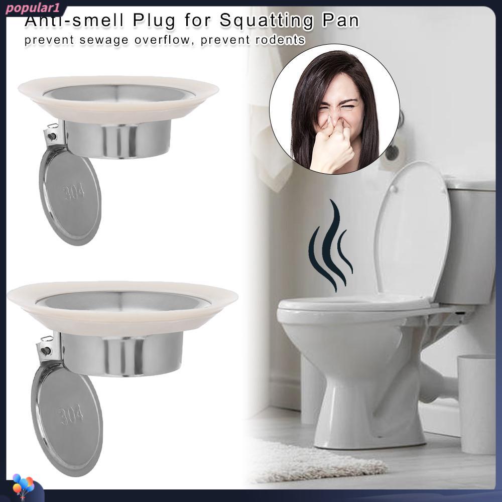 Populer Sumbat Bau Toilet Stainless steel Squatting Pan Aksesoris Selokan Kamar Mandi Fitting Toilet Deodorant Stopper