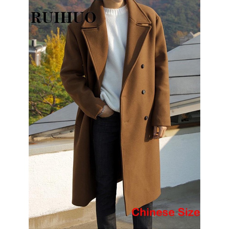 Jas jubah blazer panjang pria keren long coat selutut terbaru