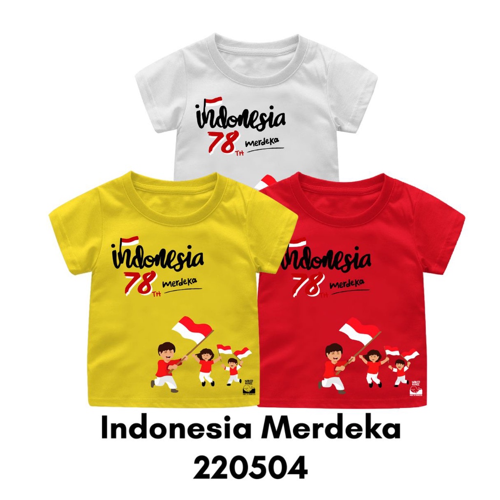 Kaos Anak Special Merah Putih Indonesia Untuk Usia 2 Sampai 8 Tahun Bahan Katun Combed 30s