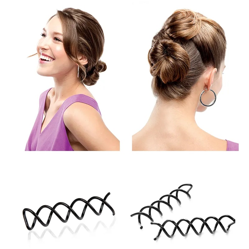 Mode Spiral Klip Rambut Tetap Gulungan Rambut Pemodelan Kartu Rambut Kepala Pil Rambut coiffure Dewa Wanita Twist Barrette Invisible Clamp Korea Sederhana Spin hair pin