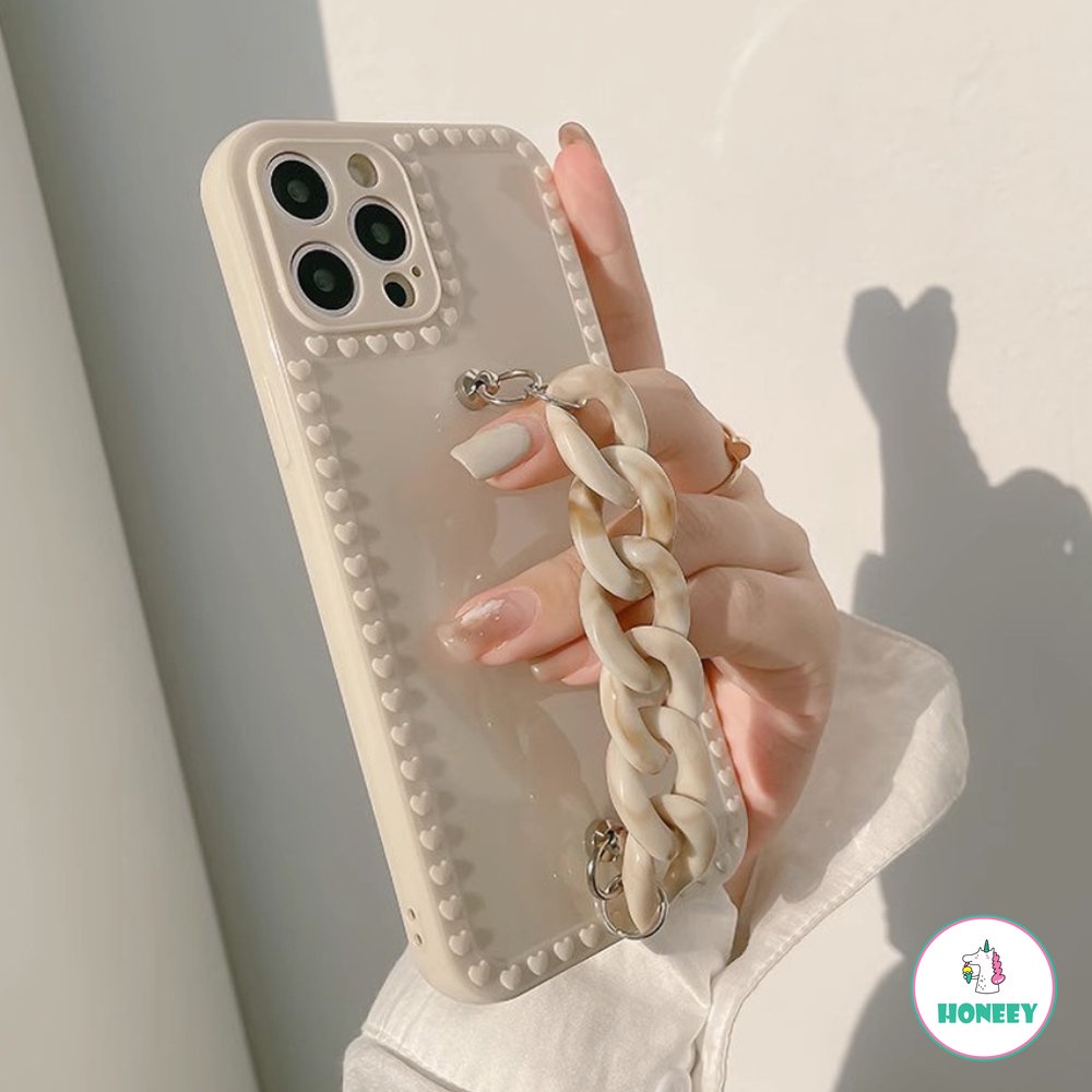 IPHONE Korea Deluxe Marble Gelang Wristlet Soft Phone Case Untuk Iphone13 12 Pro Max11 Pro Max XR X XS 7 8 plus Lembut TPU Penutup Belakang