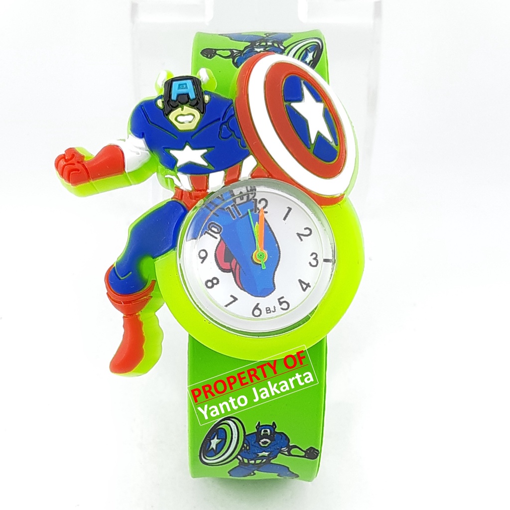 JAM TANGAN ANAK LAKI LAKI CAPTAIN AMERICA 3-12 TAHUN