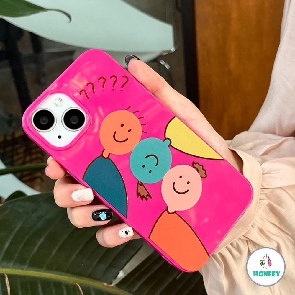 Rose Red Lucu Kartun Meragukan Ponsel Case Untuk iPhone 14 Pro Max13 12 11 Pro Max Casing iPhone XR Xs7 8plus Warna-Warni Lembut TPU Penutup Belakang