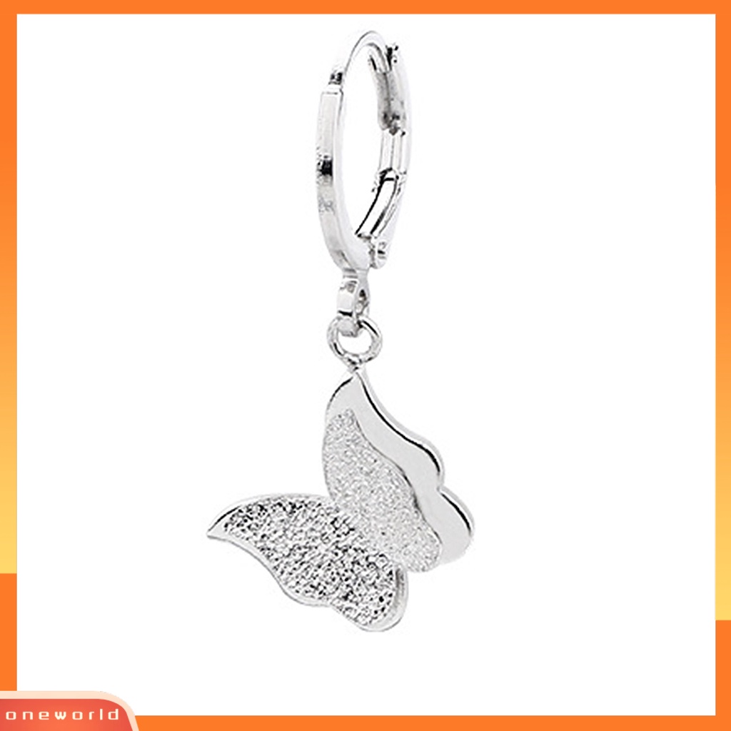 [WOD] 1pc Drop Earring Minimalis Hypoallergenic Elegan High Gloss Hadiah Fashion Perhiasan Matte Kupu Wanita Hoop Earring Untuk Pacaran