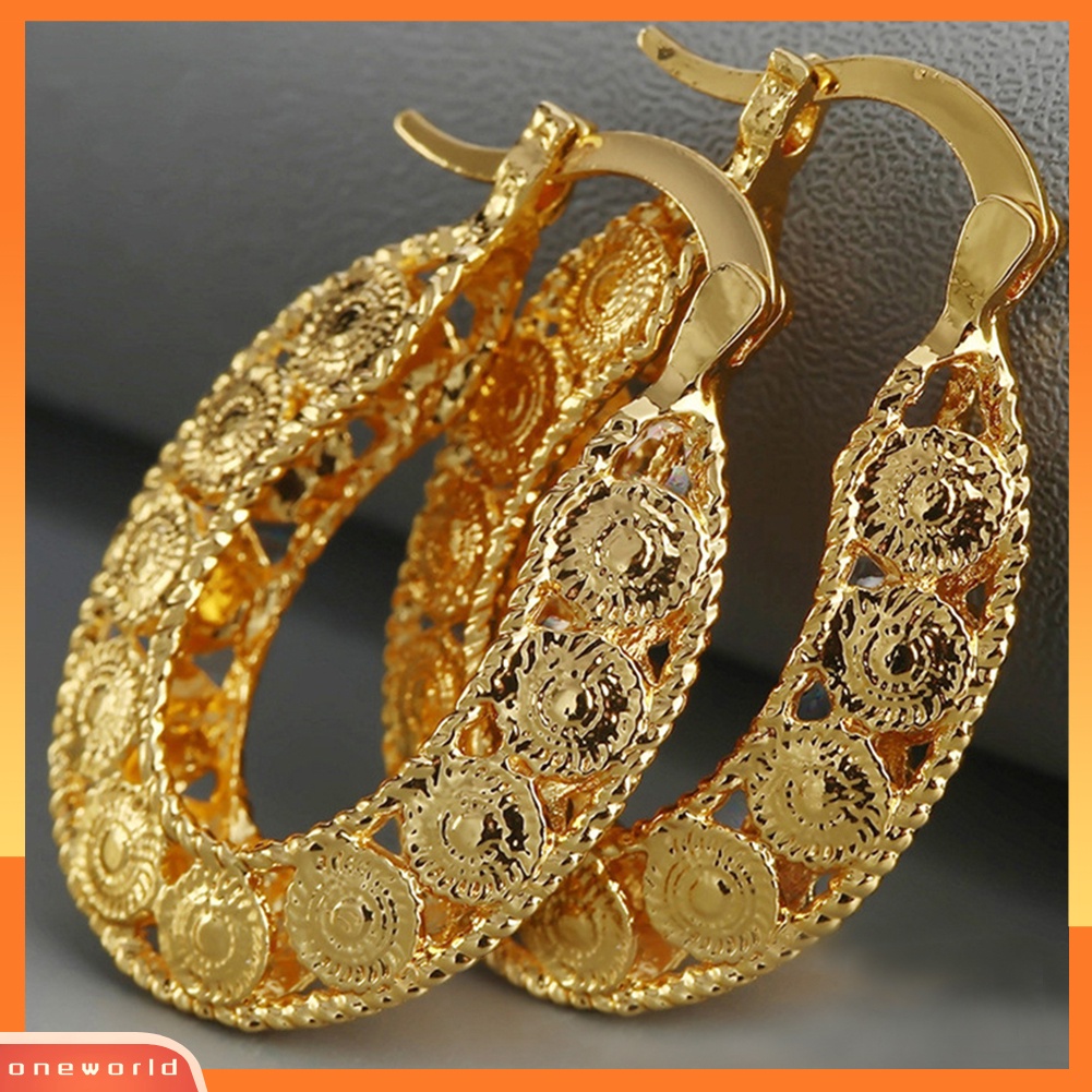 [WOD] Berlebihan Wanita Berongga Hoop Anting Pertunangan Pernikahan Pengantin Perhiasan Hadiah