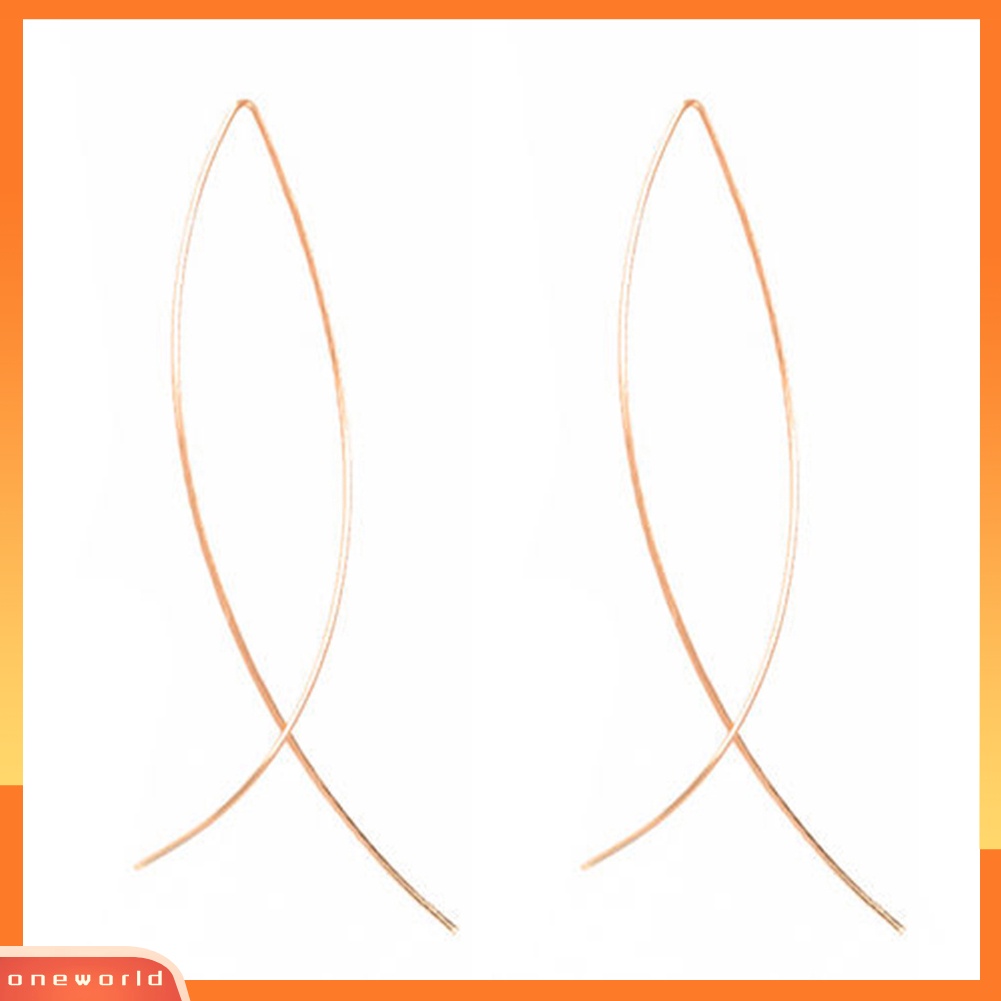 [WOD] Wanita Elegan Bentuk Ikan Panjang Drop Menjuntai Anting Handmade Fashion Jewelry