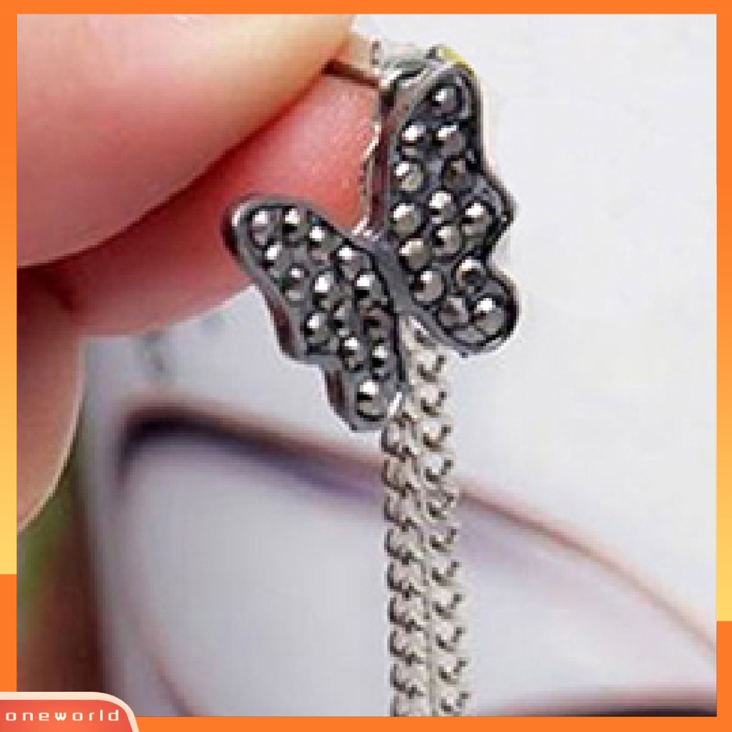 [WOD] Perhiasan Anting Drop EarringS Vintage Alloy Butterfly Rumbai Panjang Untuk Wanita