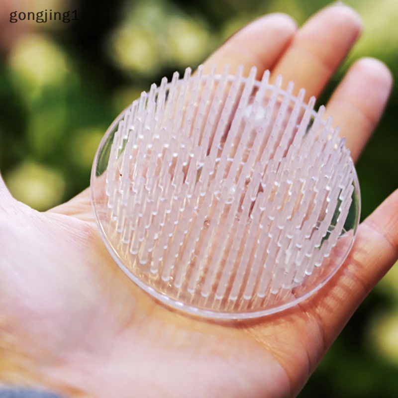 Ggg Bulat Ikebana Kenzan Flower Frog Suction Cup Alat Susun Bunga Plastik Art Fixed Rubber Base Holder Floral Decor Pot Vas ID