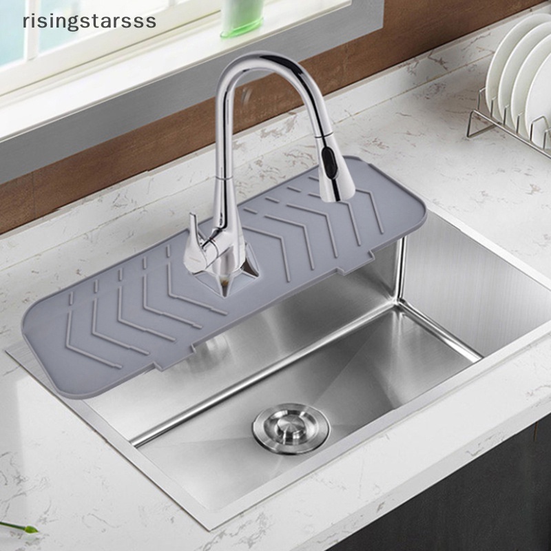 Rsid Span-new Keran Dapur Penyerap Mat Sink Splash Guard Silicone Faucet Splash Catcher Pelindung Meja Untuk Kamar Mandi Dapur Gadget Jelly