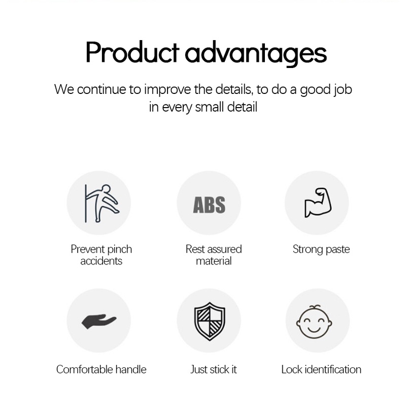 Adhesipintu Pegangan Kunci Pengaman Pintu Self-Adhvesafety Pintu Rotasi Bukti Latch Anti-pembuka Pintu Tetap Kunci Perangkat Perlindungan untuk Keselamatan Anak-anak