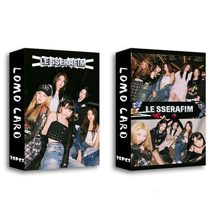 30pcs /box LE SSERAFIM Album Photocards Lomo Kartu Lesserafim Kpop Postcards