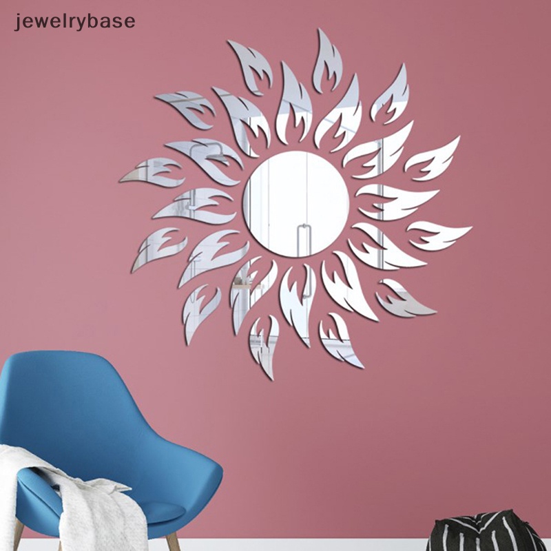 [jewelrybase] 3d Acrylic Mirror Matahari Mural Stiker Dinding Art Dekorasi Rumah Removable Decal Boutique