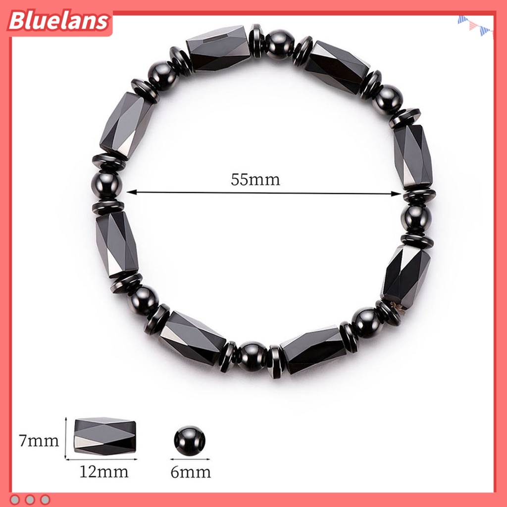 [BLS] Unisex Fashion Faux Hematite ic Manik-Manik Gelang Rantai Dekorasi Perhiasan Hadiah