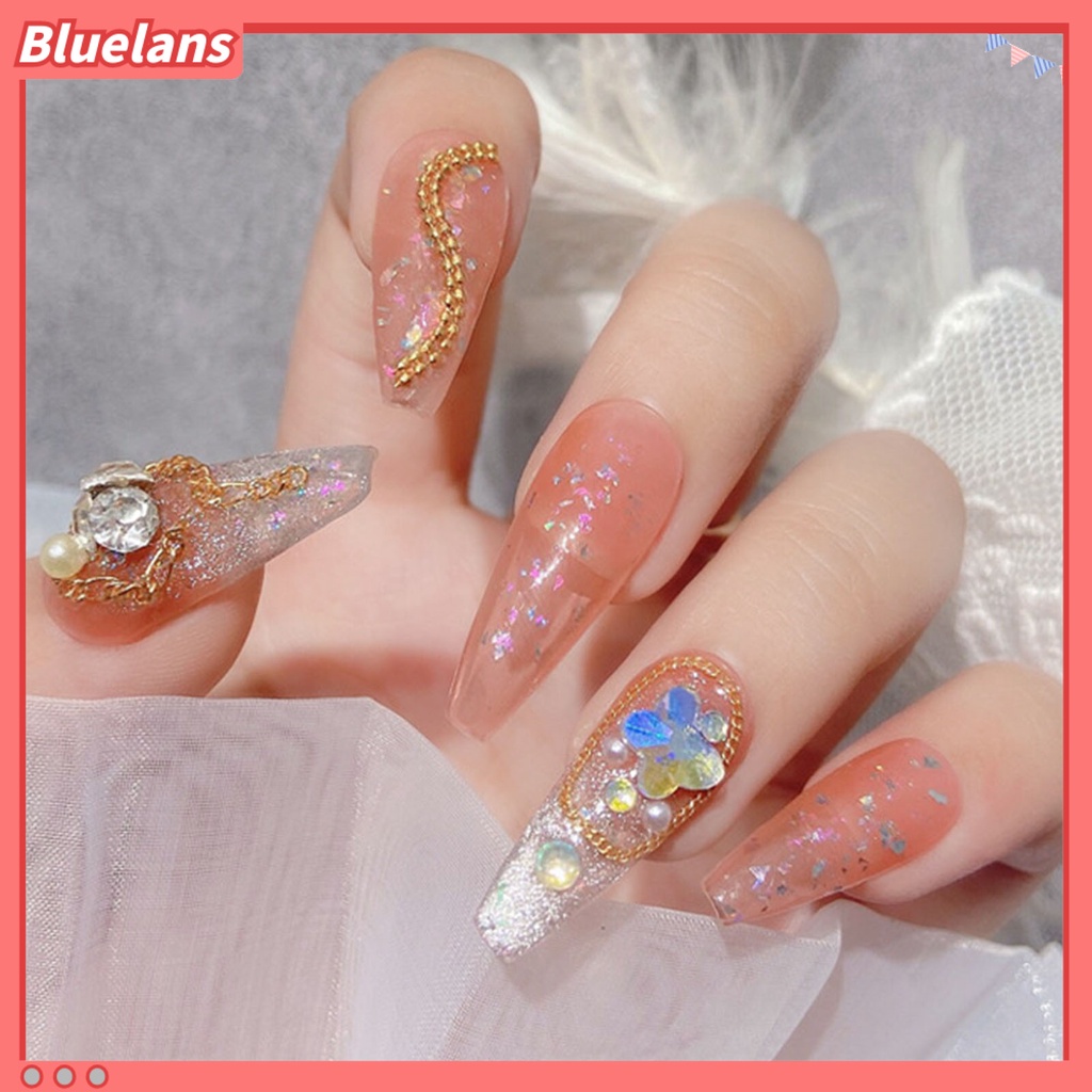 [BLM] Rantai Kuku Serbaguna DIY Glittery 3D Manicure DIY Pesona Rantai Logam Untuk Anak Perempuan