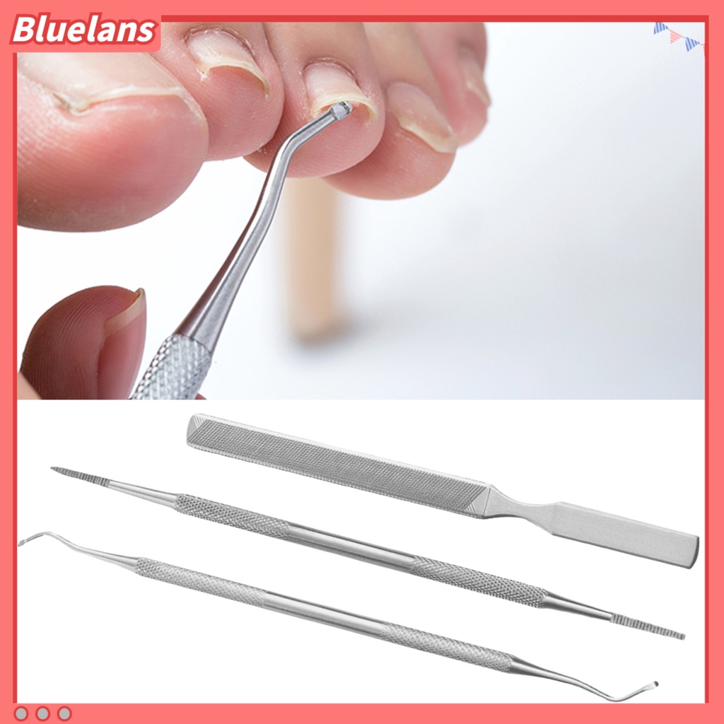 [BLM] 3pcs/set Nail Lifter File Pembersih Kuku Profesional Ujung Ganda Ingrown Toe Correction Lifter File Pedicure Alat Manicure Care