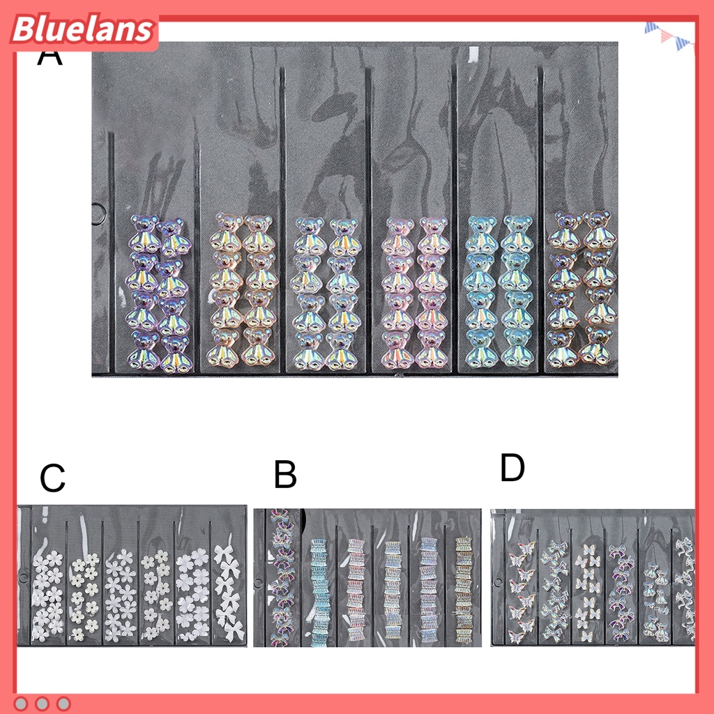 [BLM] 1tas Pesona Kuku Berkilau Mempesona Efek Visual Bentuk Kreatif Mudah Diterapkan Plastik Busur-Simpul Gaya Perhiasan Kuku DIY Craft Ornamen Perlengkapan Kuku