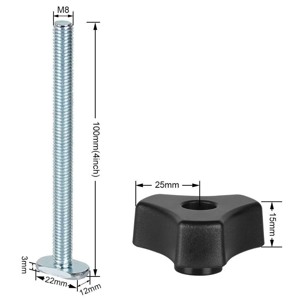 Populer 5pak Hold Down Clamp Penjepit Slot Mitre T-track Acting Cepat Tahan Lama