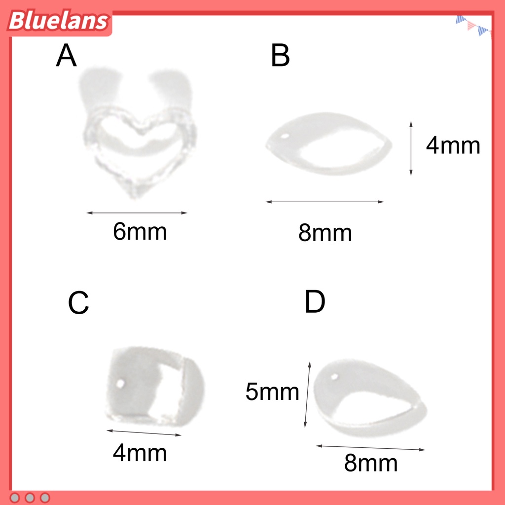 [BLM] 100pcs /Set Ornamen Kuku Efek 3D Penembus Tembus Indah Nail Art Dekorasi Charms Resin Aksesoris Untuk Kecantikan