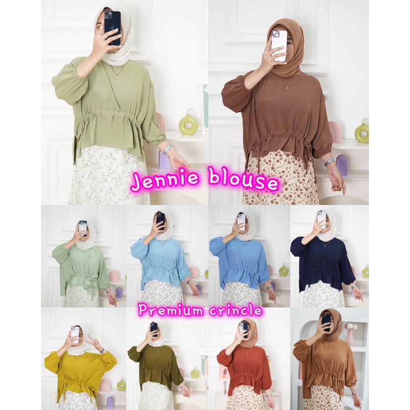 Tq88indonesia Fashion Baju Atasan Wanita Terbaru /  BLOUSE JENNIE AIRFLOW / Blus Kekinian