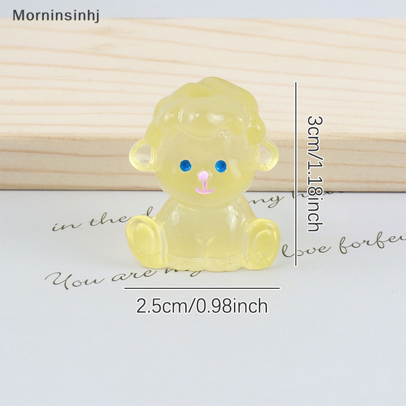 Mornin 5 Pcs Miniatur Lucu Bercahaya Singa Anjing Resin Cabochons Scrapbooking Telepon Gantungan Kunci Dekorasi DIY Kerajinan Aksesoris Rumah Boneka id