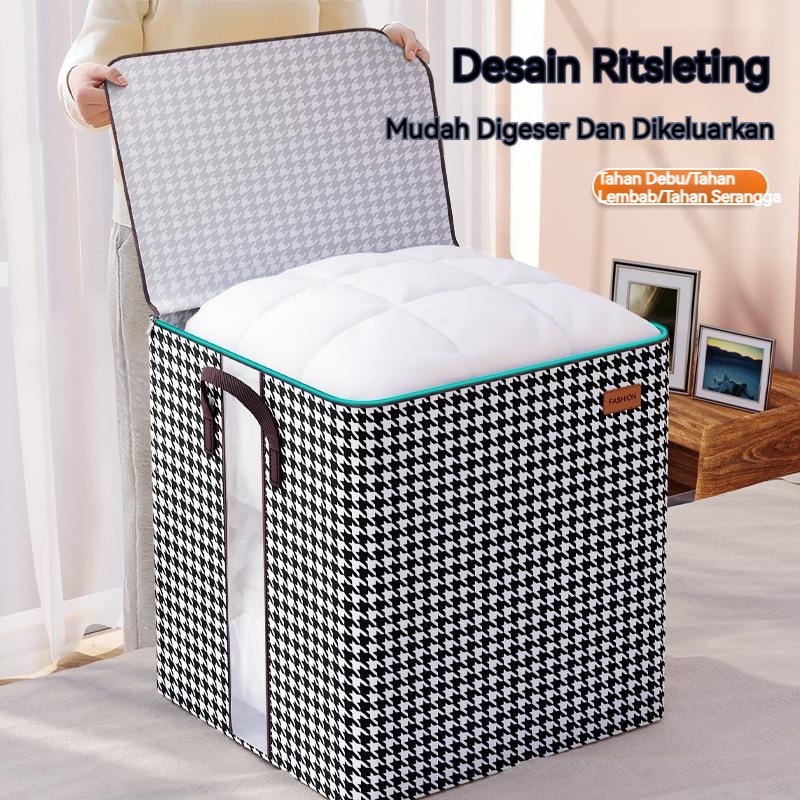 【COD】Kotak Baju Kuping Storage Bag Jumbo/Storage Bag Jumbo Keranjang Baju Tempat Pakaian/Quilt Bag Storage/Tempat Bedcover Pakaian/Storage Box Lipat Storage