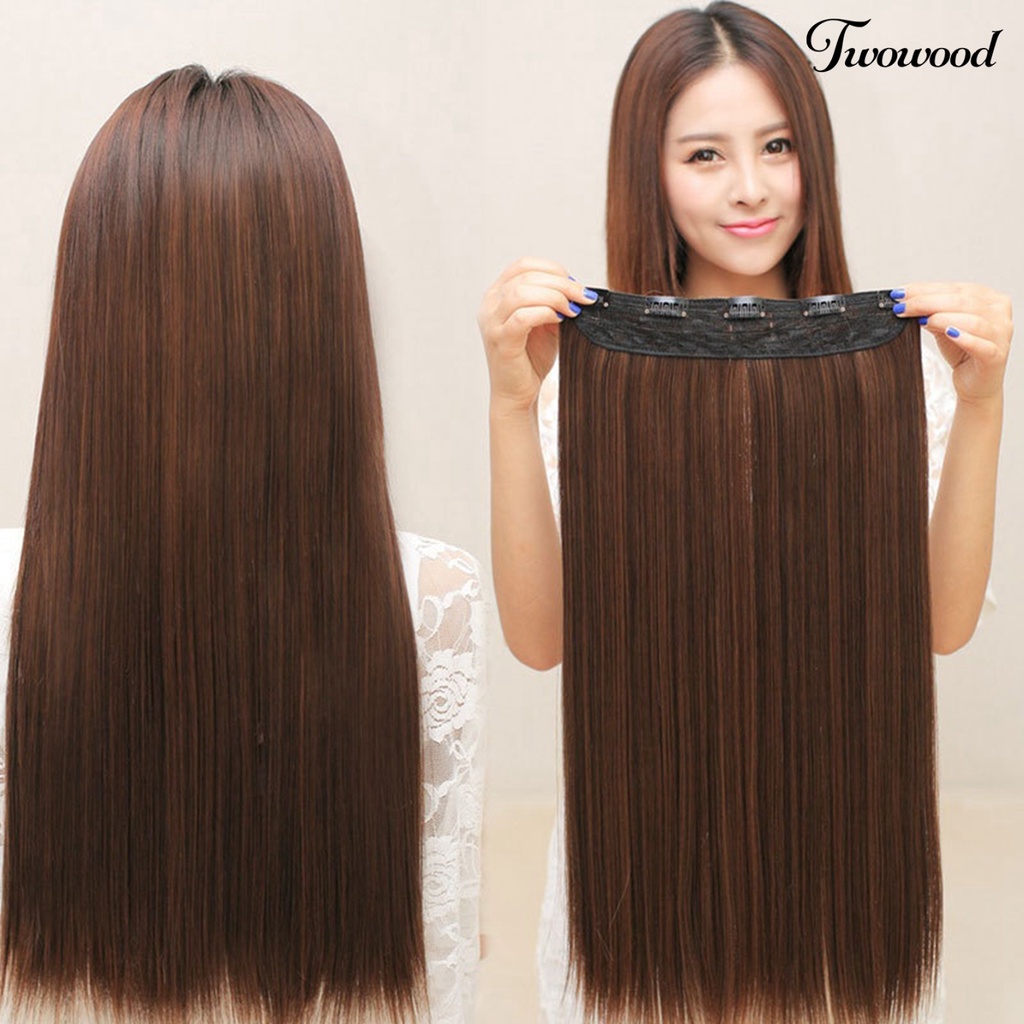 Twowood Fashion Wanita Warna Solid Panjang Lurus Belah Tengah Wig Rambut Pesta Sopak