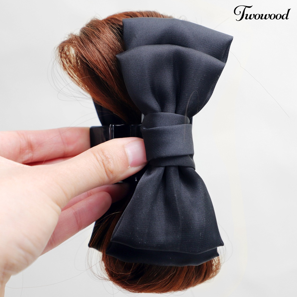 Twowood Bow Claw Clip Non-Slip Padat Musim Semi Ketat Meningkatkan Volume Rambut Tidak Jatuh Putri Alami Ikatan Simpul Simulasi Rambut Ambil Klip Styling Aksesoris