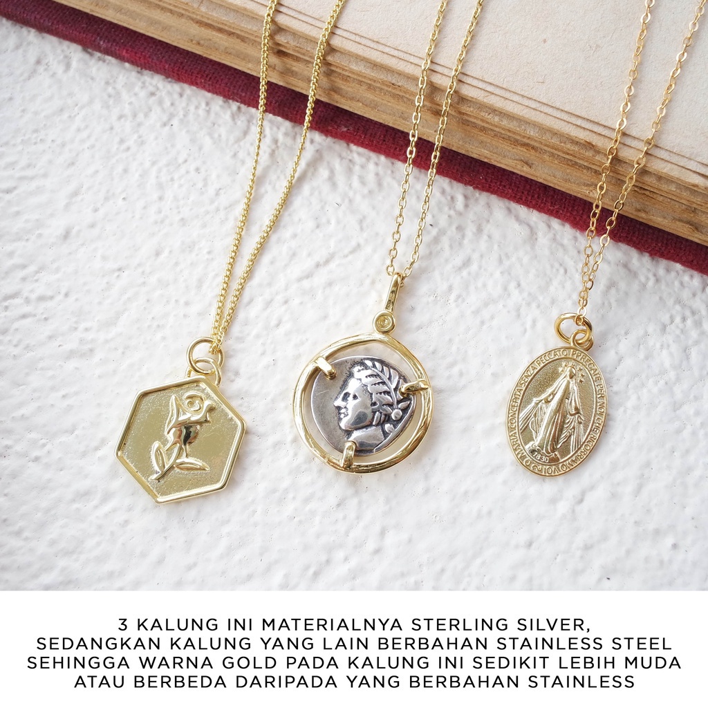 (KALUNG ANTI KARAT) VINTAGE EMBLEM NECKLACE - STAINLESS STEEL
