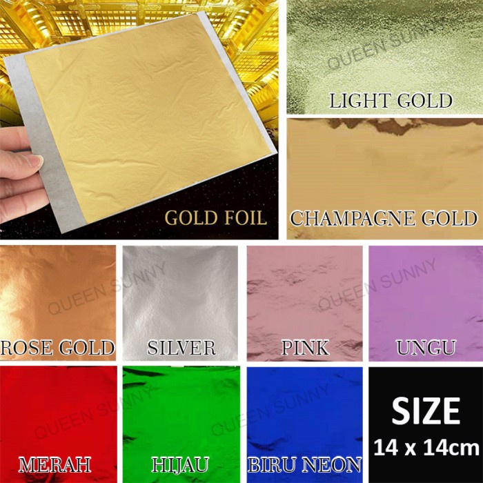 kertas foil emas gold leaf foil sheet kertas prada sepuhan sepuh - Silver