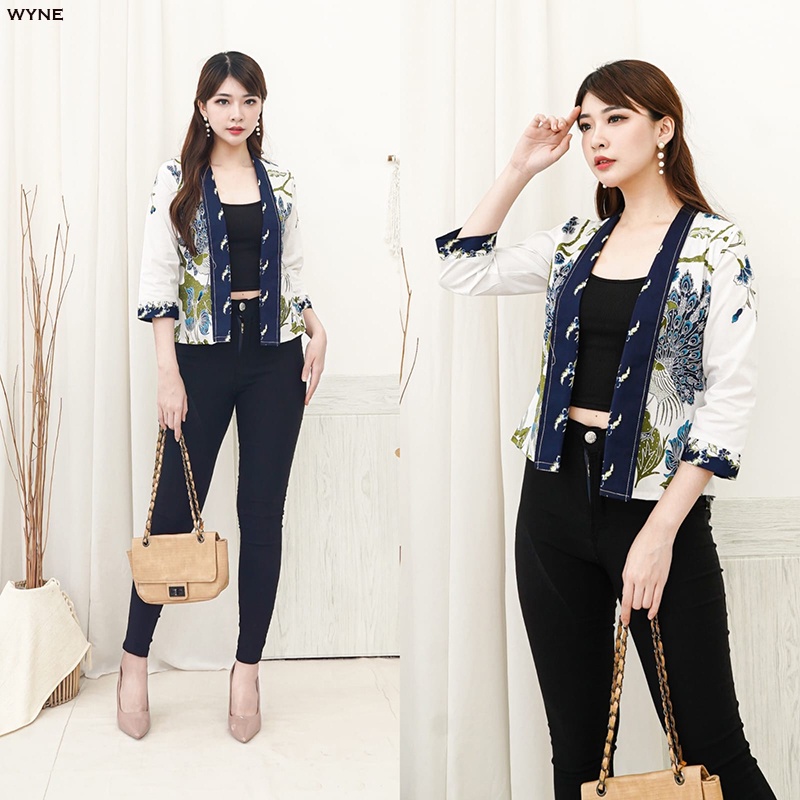 Evercloth Wyne Blazer Batik Wanita Outer Batik Rompi Wanita Jaket