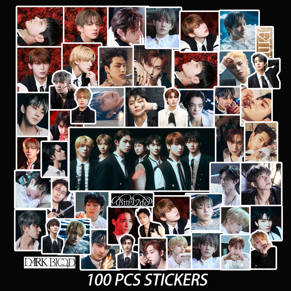 100pcs /set (G)I-DLE EN-HYPEN STRAY KIDS Stiker Laptop Ponsel Bagasi DIY Dekorasi Straykids ENHYPEN GIDLE Pasta Tahan Air