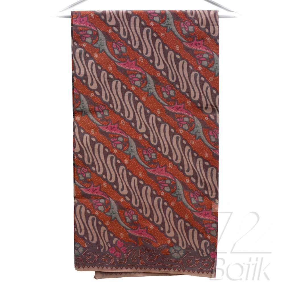 KAIN BATIK PREMIUM Bahan Katun Motif Parang Warna Orange Oranye Oren Hijau Merah 723881 Cap 72 Jarik Jarit Samping Kebat Panjang Batik Katun Modern Premium Bahan Seragam Batik Pernikahan Kantor Keluarga Murah Kamen Jadi Batik Bali Lembaran