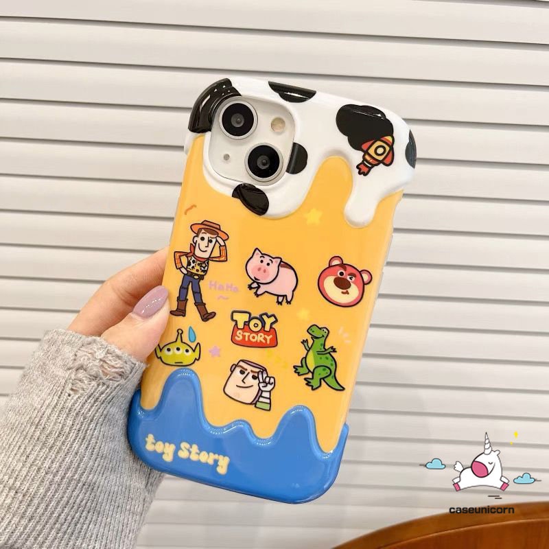 Casing Kartun Piggy Toy Story Buzz Lightyear Kompatibel Untuk IPhone XR X 7Plus 14 11 13 12 Pro Max7 8 Plus XS Max SE 2020lucu LinaBell Stellalou 3D Warna Ice Cream Lembut Tpu Cover