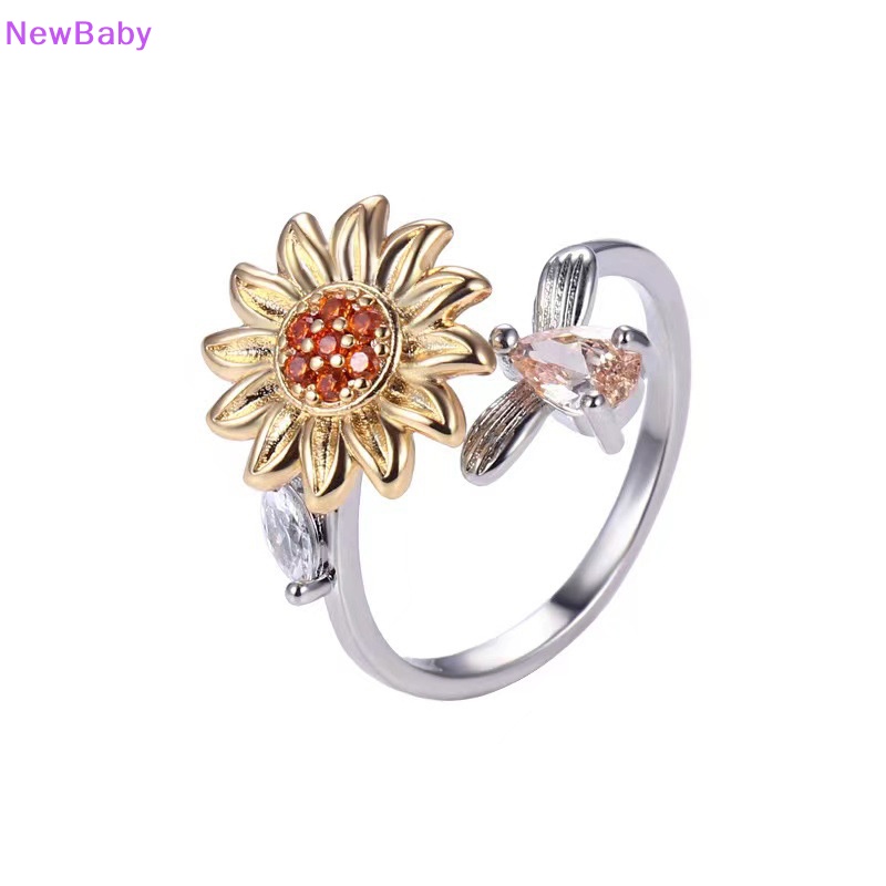 Newbaby Fidget Ring Sunflower European and American Fingertip Turntable Autism Gift ID